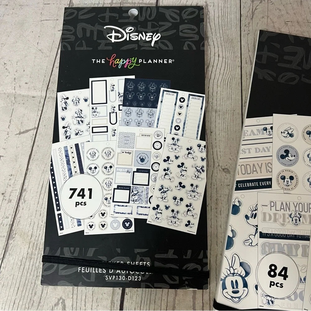 Lot Of 2 Happy Planner Disney Mickey & Minnie Mouse INDIGO Sticker Books NEW